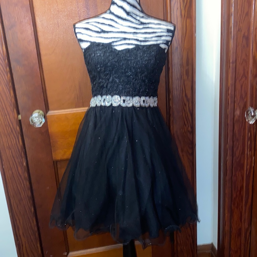 City Studio black strapless dress size 9